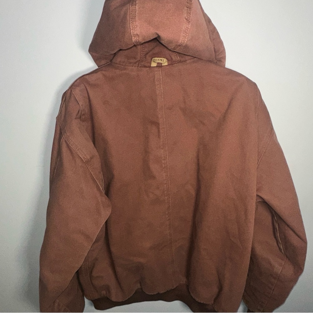 BERNE HEARTLAND HOODED HW430RU Washed Duck Insulated Bark sz L Work Jacket - Picture 7 of 10